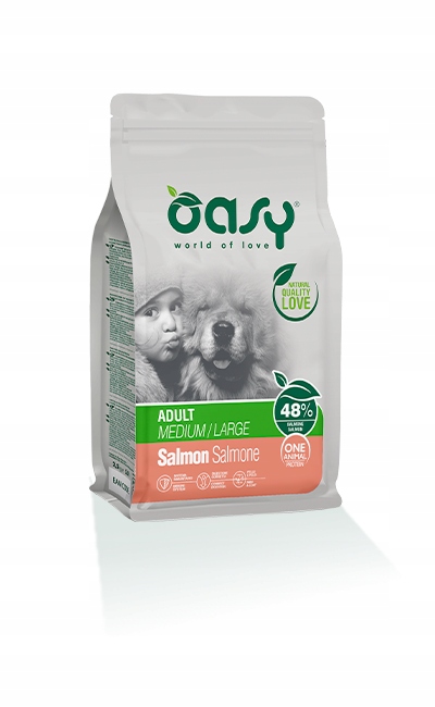 Oasy One Protein M/L adult losos suché krmivo pro psa 12 kg