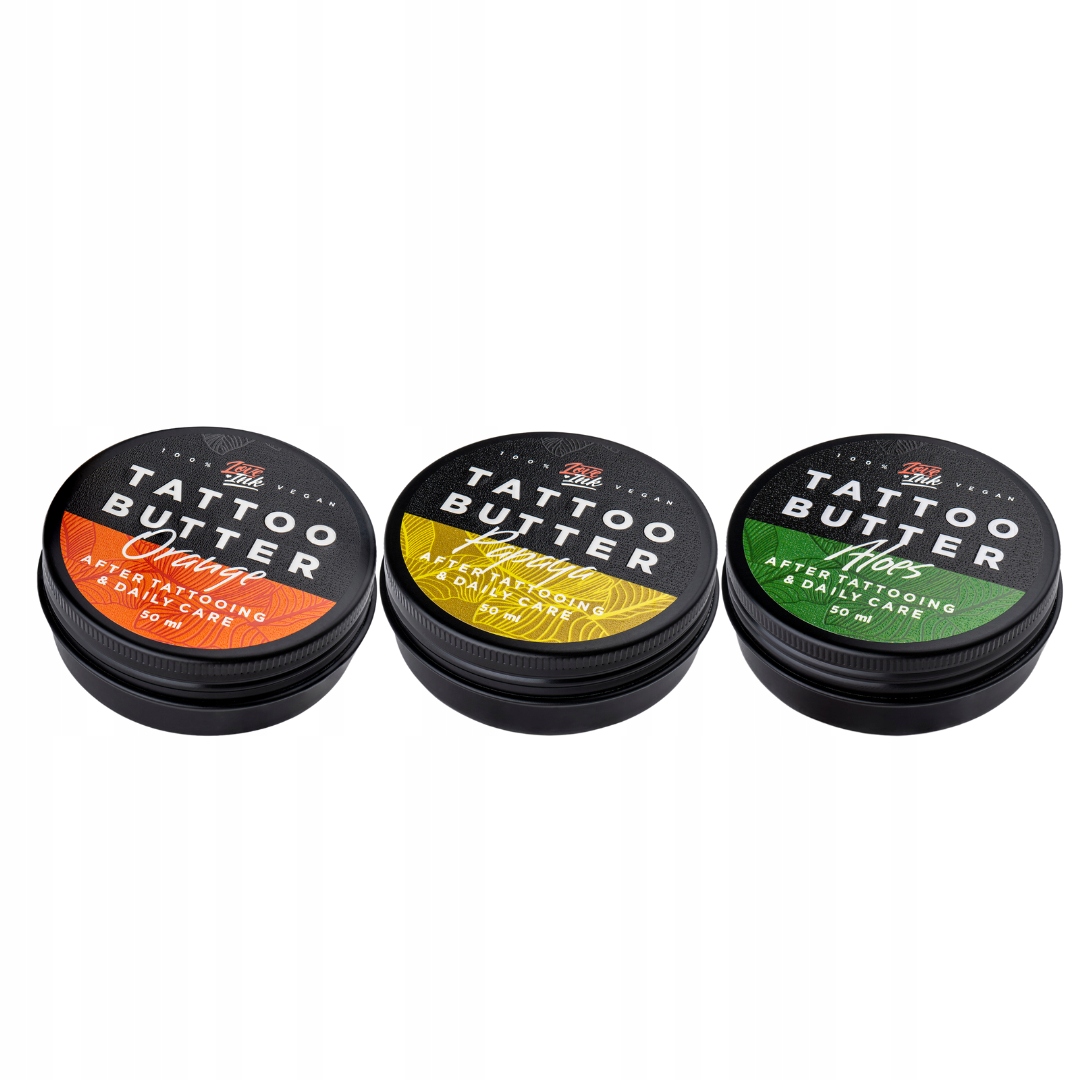 Zestaw maseł do pielęgnacji tatuażu 3x 50ml Aloes, Papaya, Orange Loveink