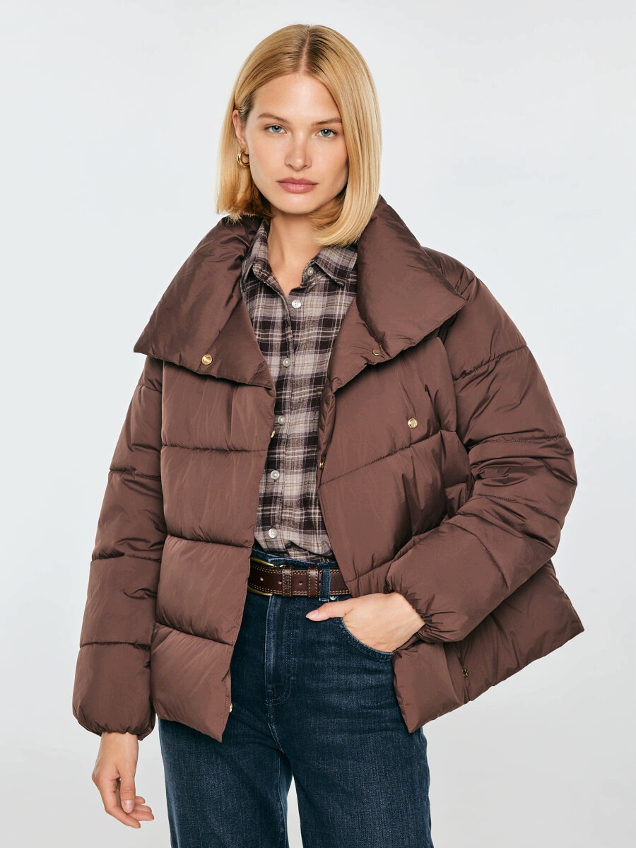 Dámská oversize bunda Big Star s výplní, hnědá, Allie 804
