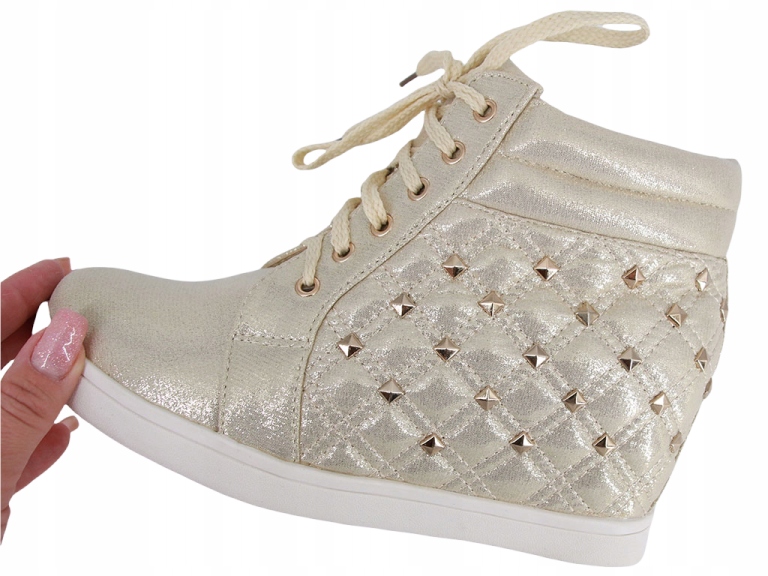 

Sneakersy Botki Na Koturnie Złote Z3 NF1068 38