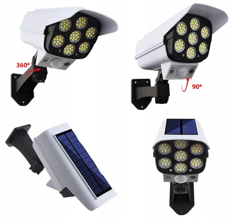 KAMERA ATRAPA LAMPA SOLARNA MONITORING ZEWNĘTRZNA 2W1 PILOT MOCNA STRASZAK Kod producenta 02647