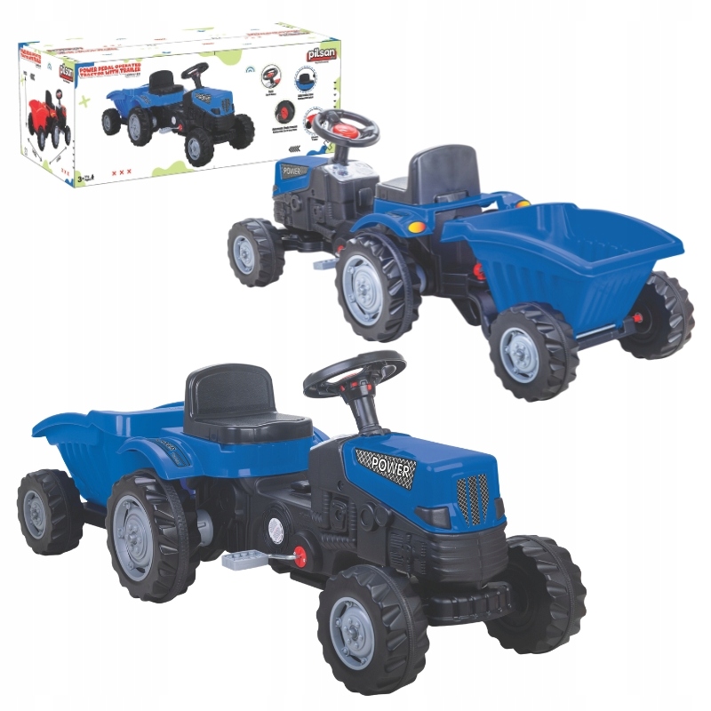 Traktor Na Pedały Rowerek Dziecięcy Jeździk Z Przyczepką Pojazd Dla Dzieci