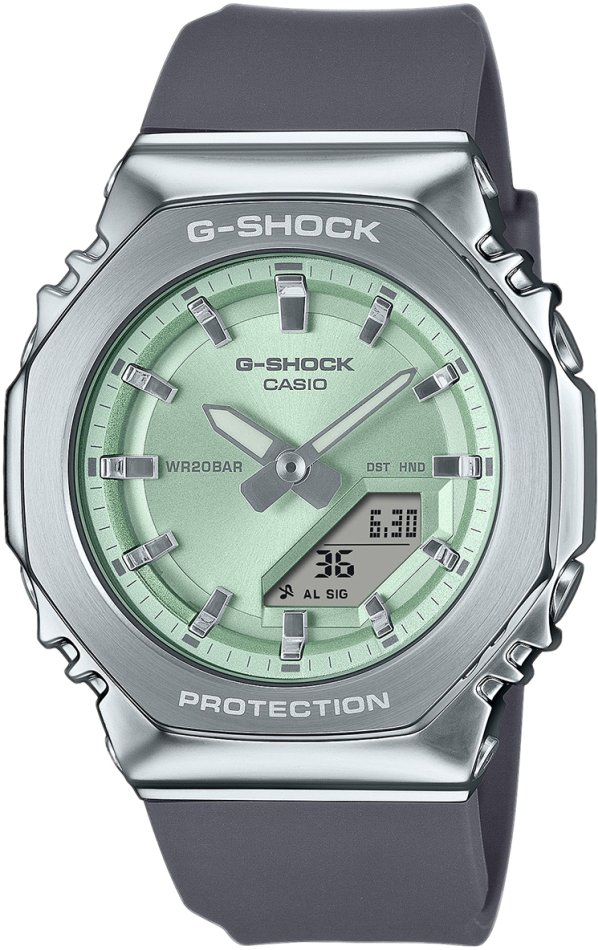 Dámské hodinky G-shock GM-S2110-3AER zelené sportovní nárazuvzdorné