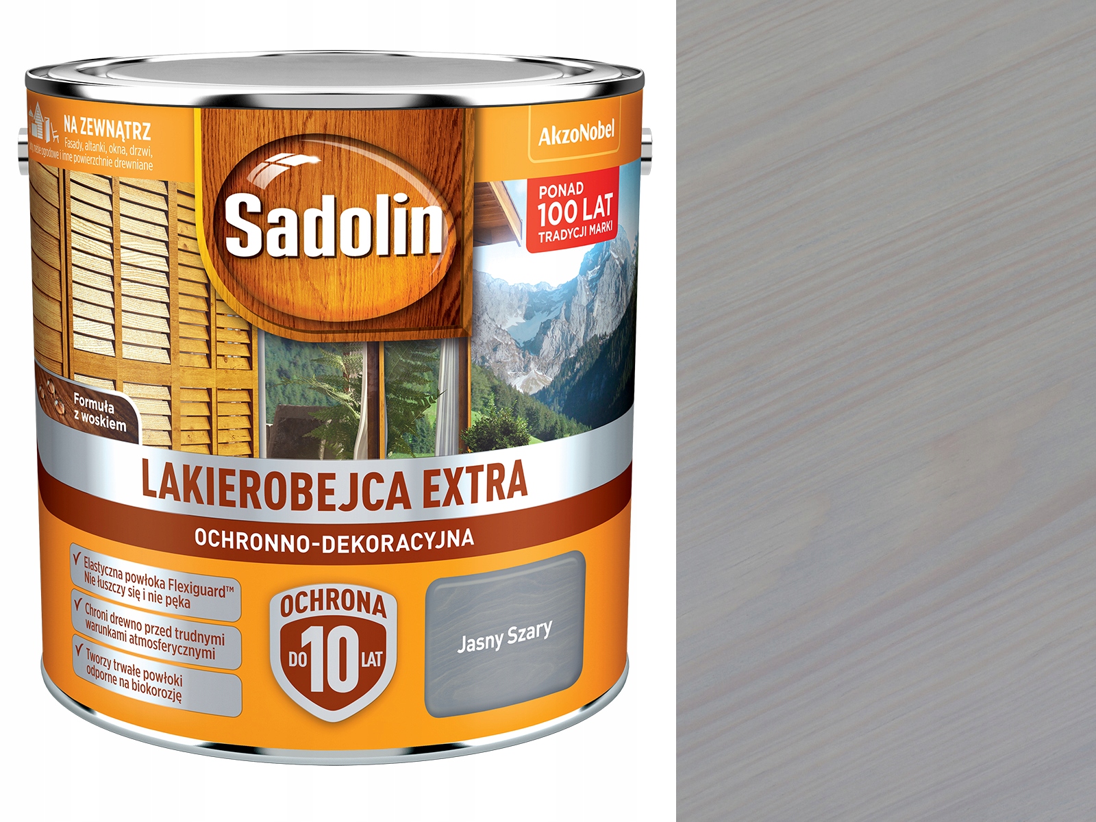 

Sadolin Lakierobejca drewna Extra Jasny Szary 5L