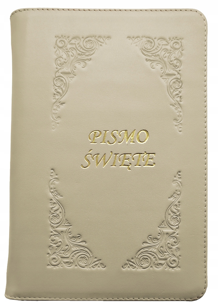 Písmo sv. Ep kůže se zipem Béžová/káva Paginované