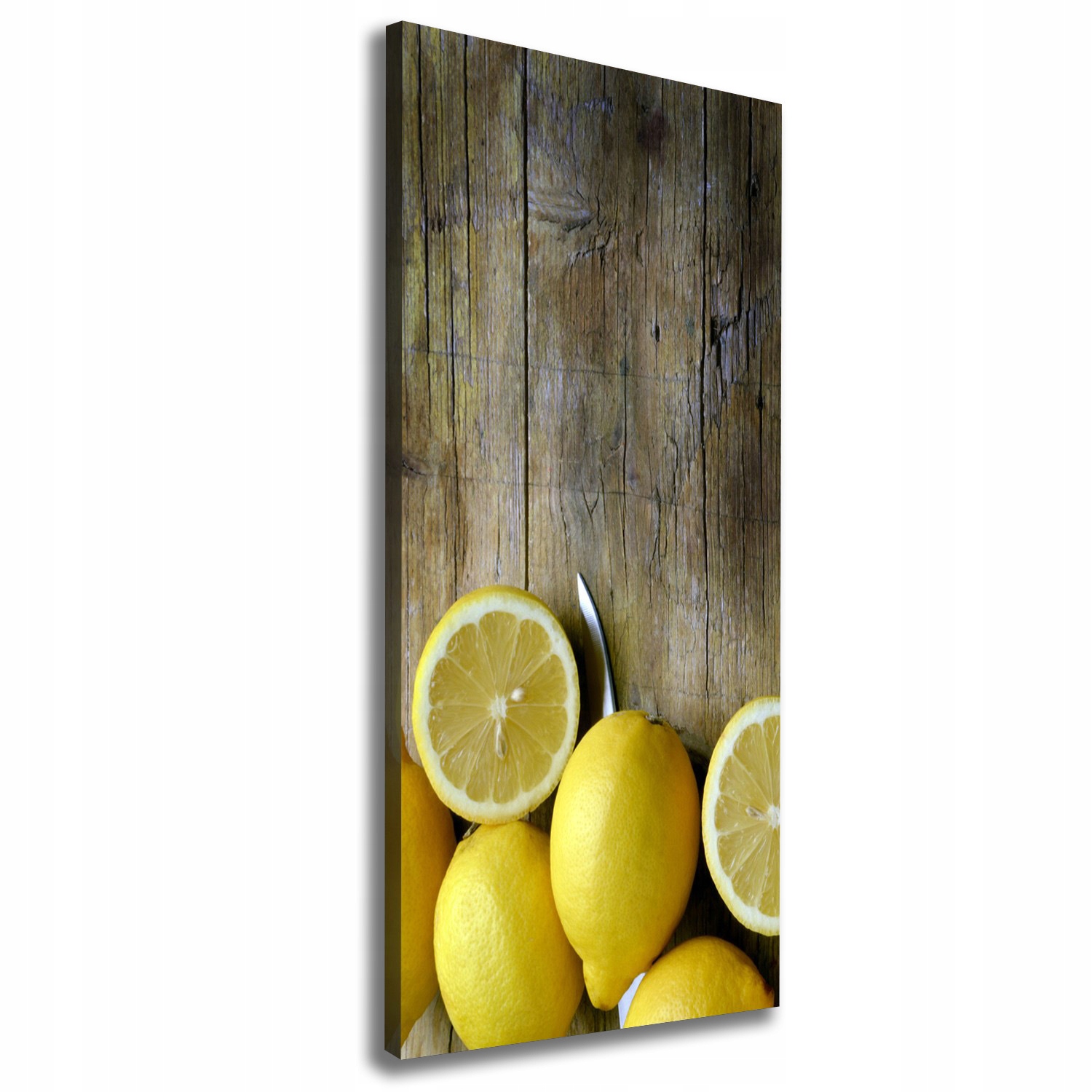

Nowoczesny obraz canvas na ramie Cytryny 50x125 cm