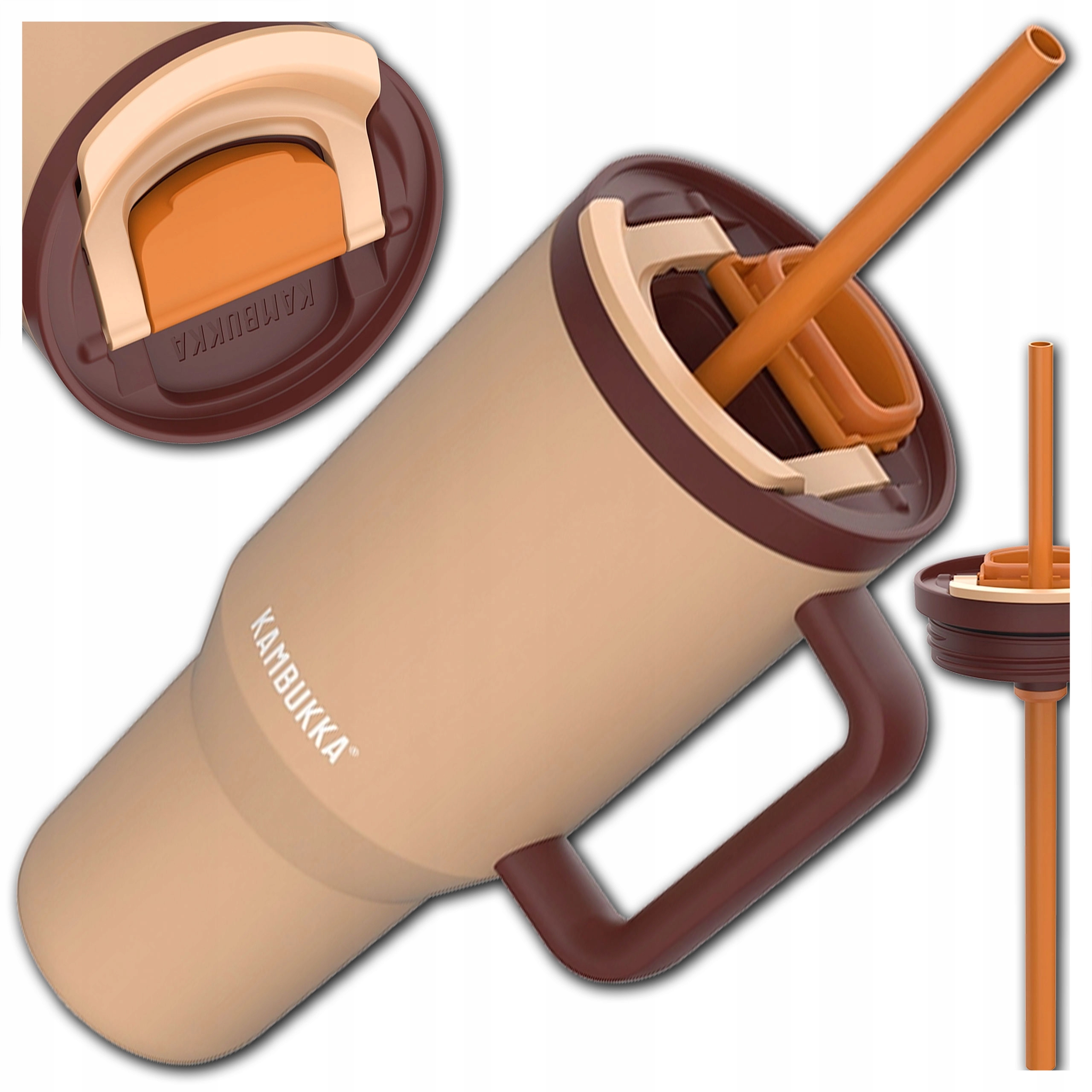 Termohrnek Termoska S Slámkou A Rukojetí Kambukka Rio 950 ml