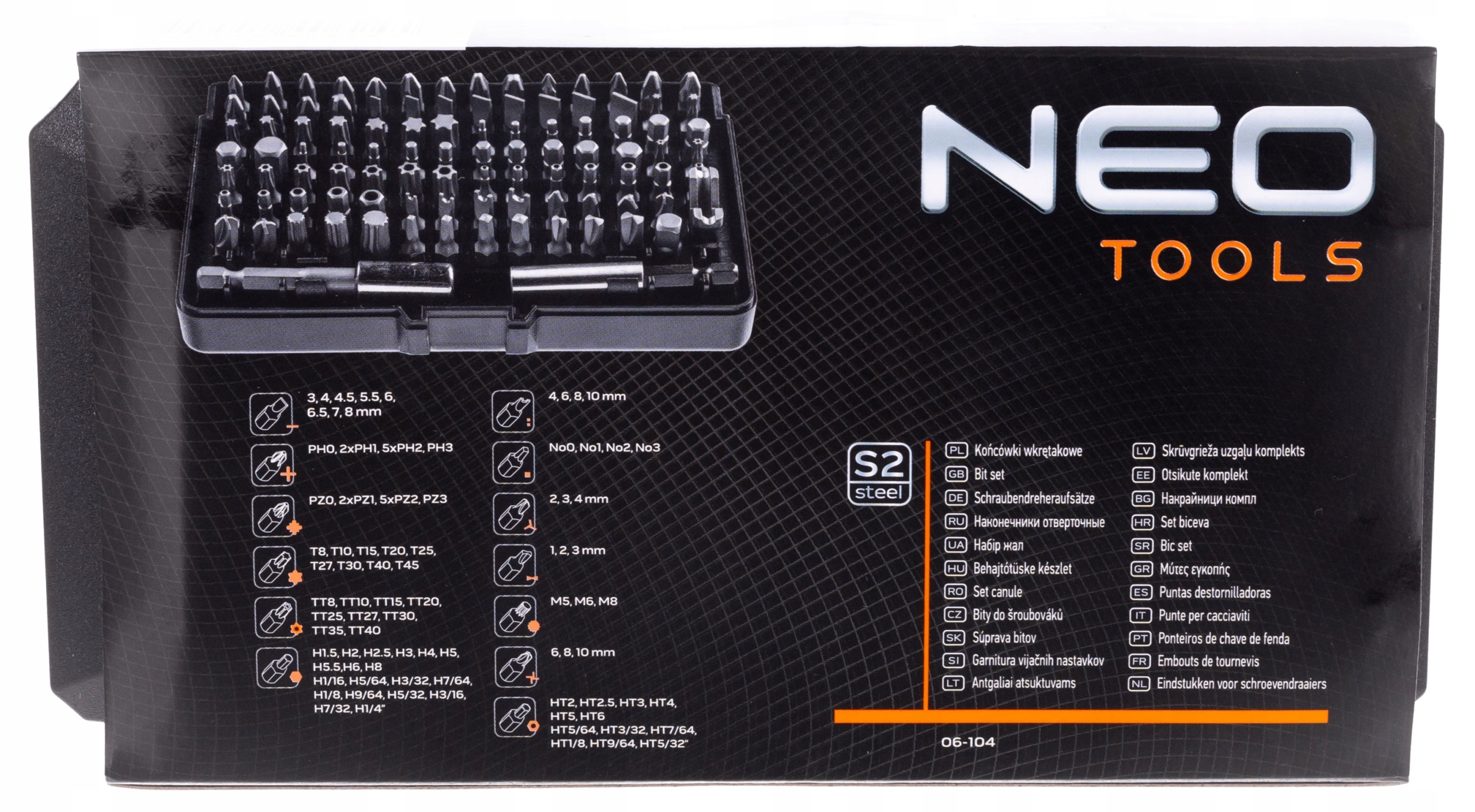 ZESTAW KOŃCÓWEK WKRĘTOWYCH Z UCHWYTEM ETUI 99 EL. Liczba elementów zestawy