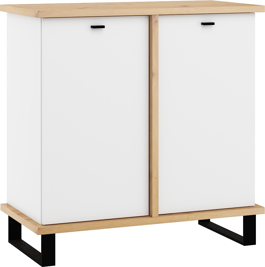 Komoda Cross CRO-05 dub artisan bílý mat 90 cm