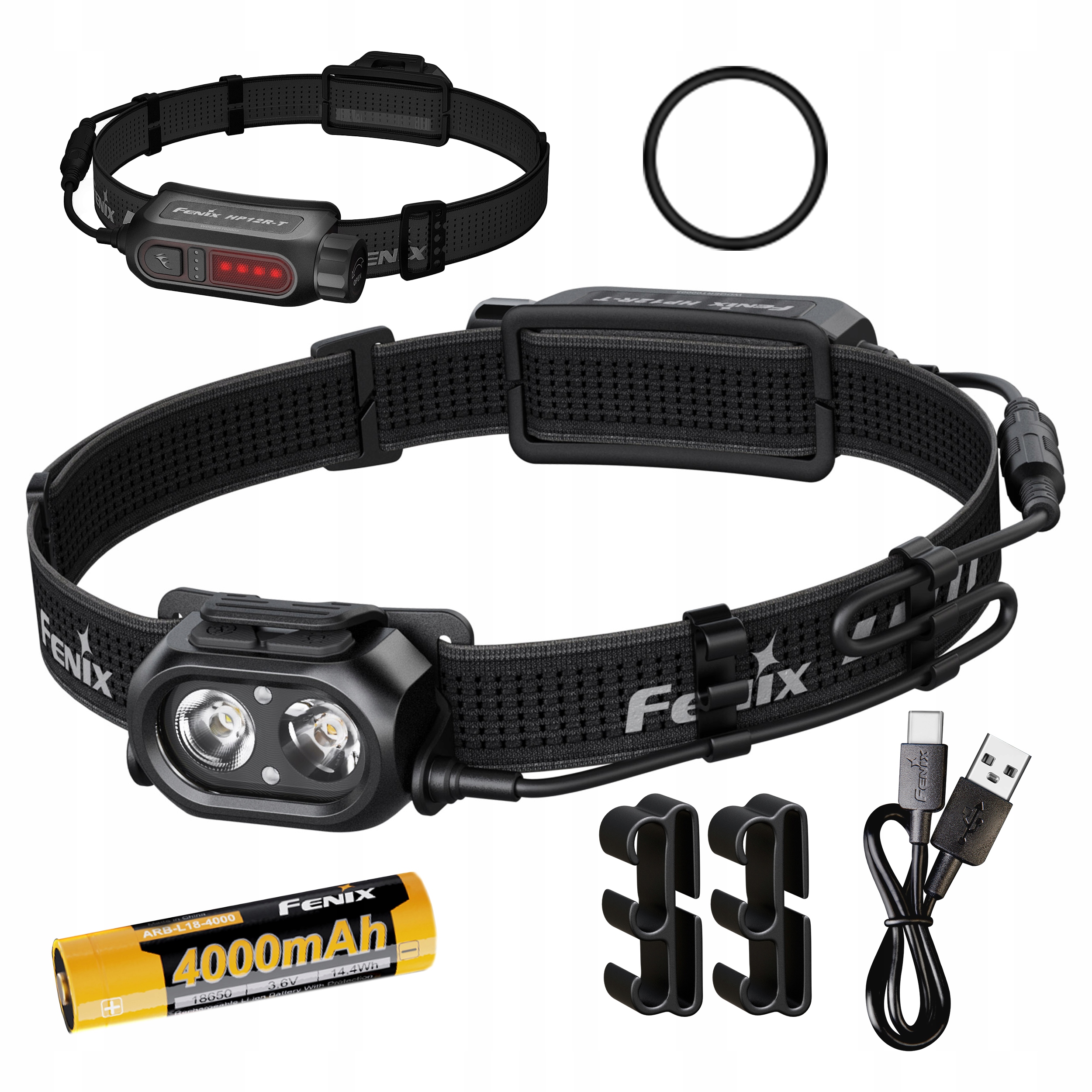 Latarka czołowa Fenix HP12R-T czarna 1300 lm 200 metrów 4000 mAh Usb-c