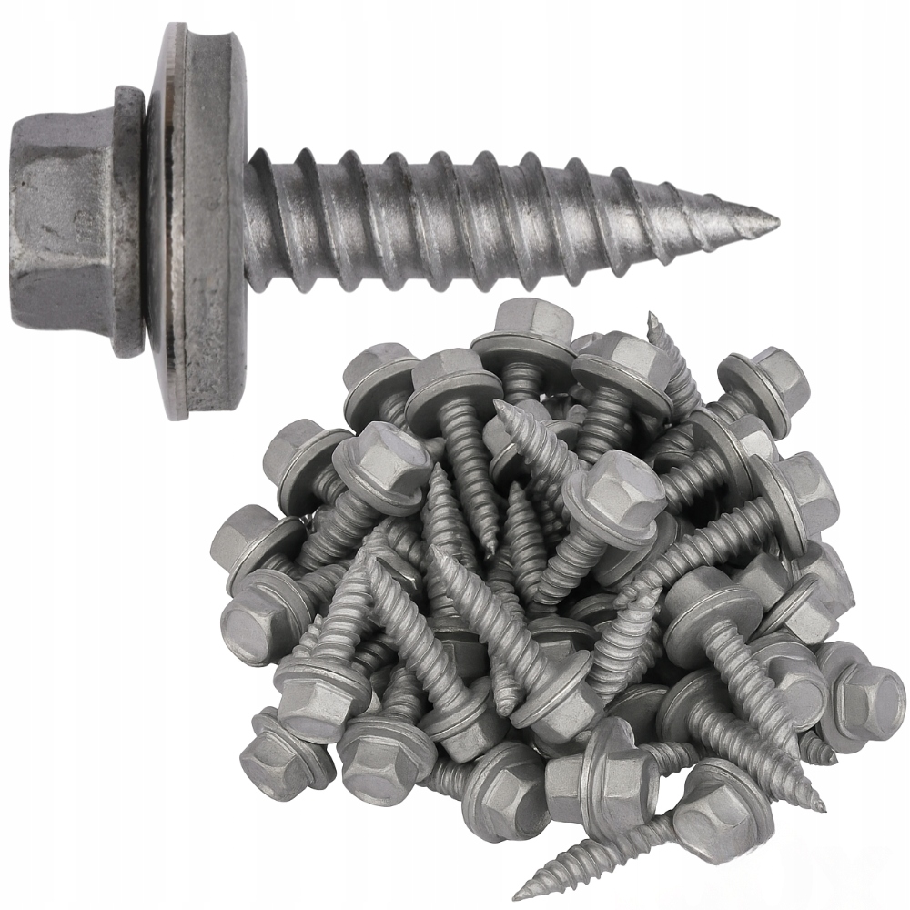 Wkręty z Podkładką Nierdzewne Samowiercące A2 do Blach Oc 6x25 mm S16 100x