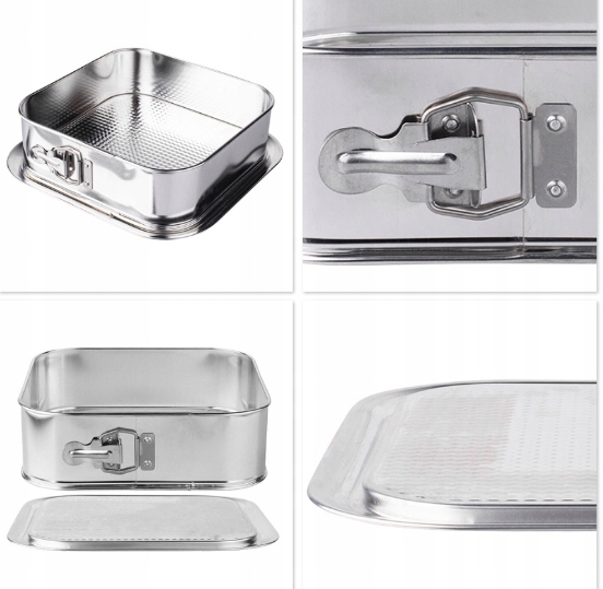 TORTOWNICA BLACHA DO PIECZENIA CIAST CHLEBA 24x24x8CM ROZPINANA POLSKA Marka SNB