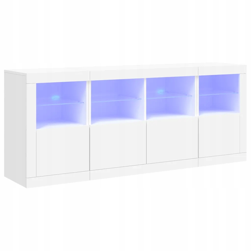 Komoda Led Rgb, bílá, dřevěný materiál, 163x37x67 cm