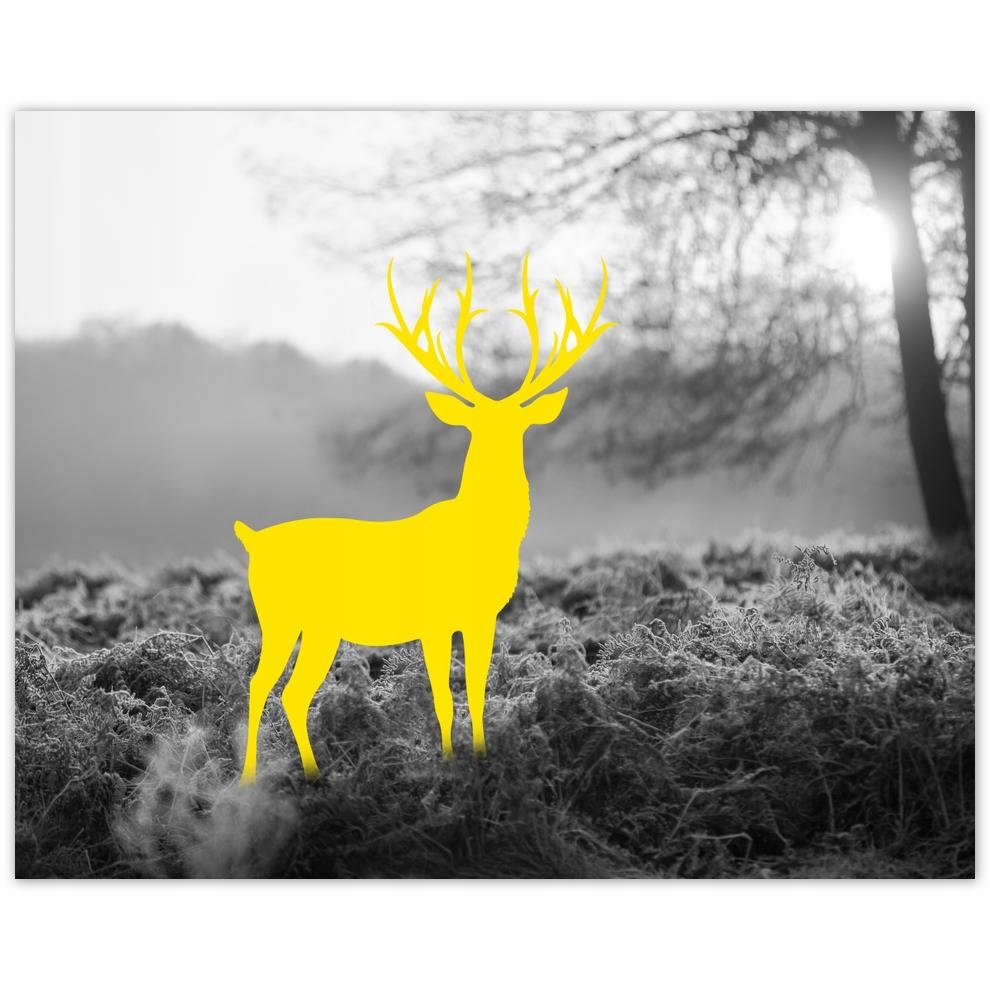 

Plakat 50x40 Żółty jeleń Las Pejzaż