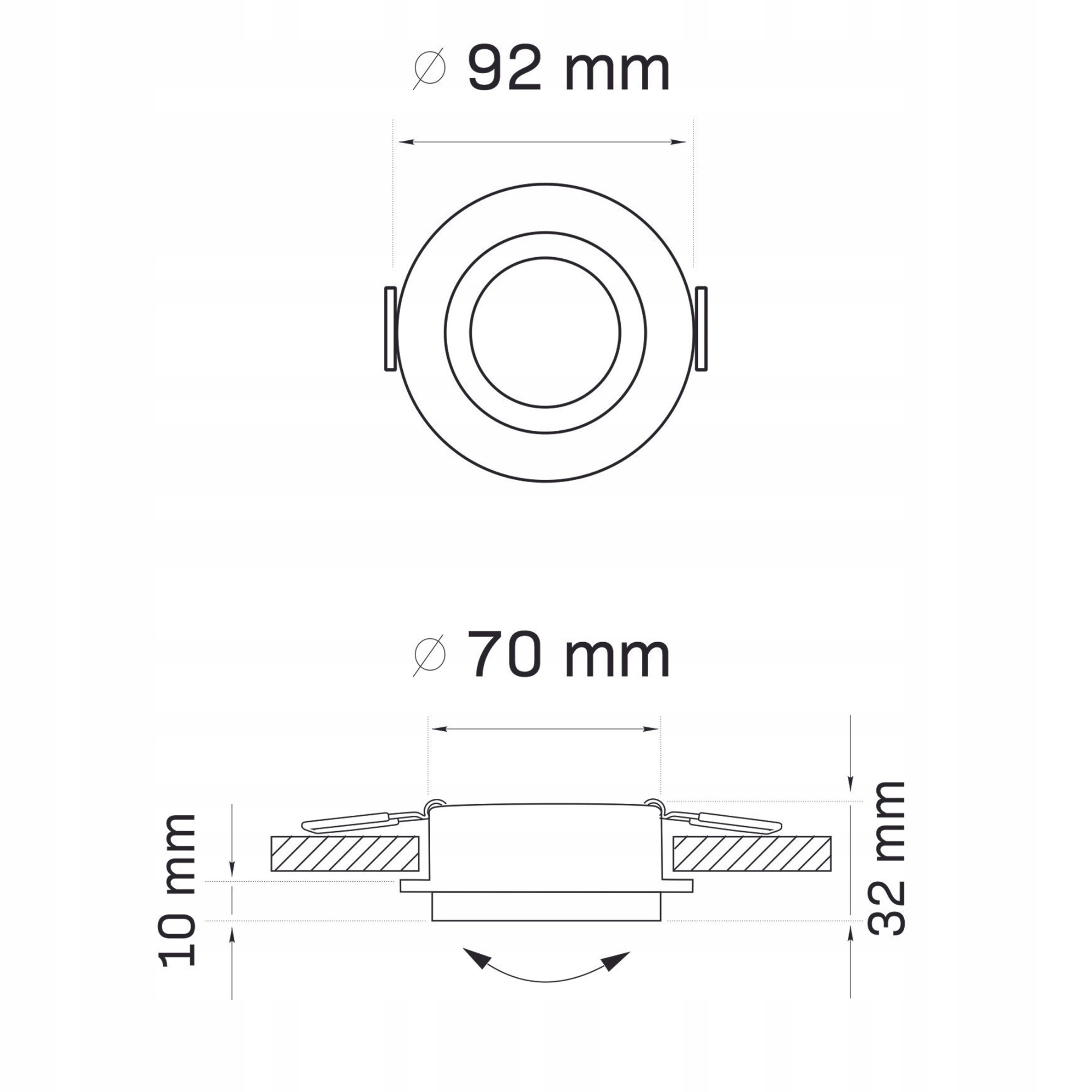OPRAWA WPUSZCZANA HALOGENOWA RUCHOMA OKRĄGŁA SPOT LED CZARNA/ZŁOTA Marka Goldlux