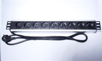 Napájací panel PremiumCord pre 19" rack 1.5U, 9x230V, 2m kábel Pdu…