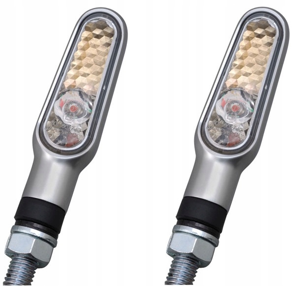 Sada motocyklových smerových svetiel Mini-led Daytona, biele tienidlo, Atest Ece