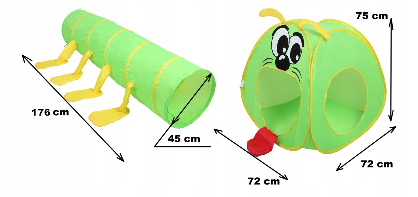 Tunel dla dzieci Ogrodowy Namiot Stonoga 2w1 Wiek dziecka 3 lata +