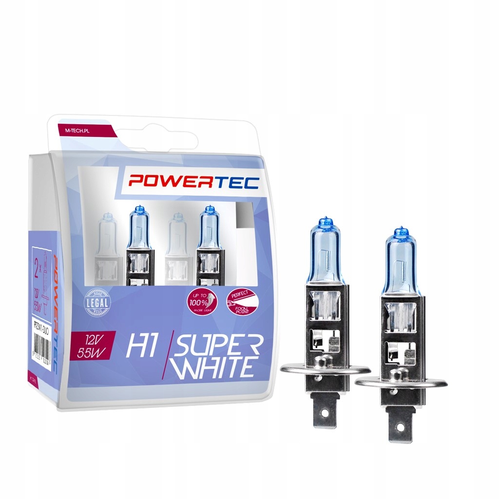 

Żarówka 2szt. Powertec SuperWhite H1 12V Duo