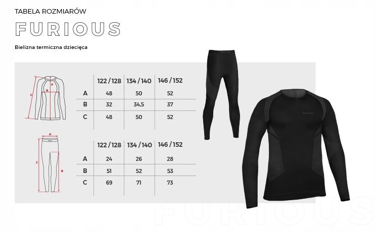 Bielizna termoaktywna odzież dla dzieci 146/152 Kod producenta 928785