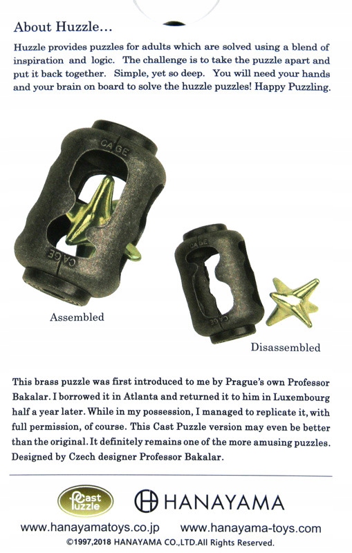 Hanayama ŁAMIGŁÓWKA Huzzle Cast Cage poziom 3/6 Minimalna liczba graczy 1