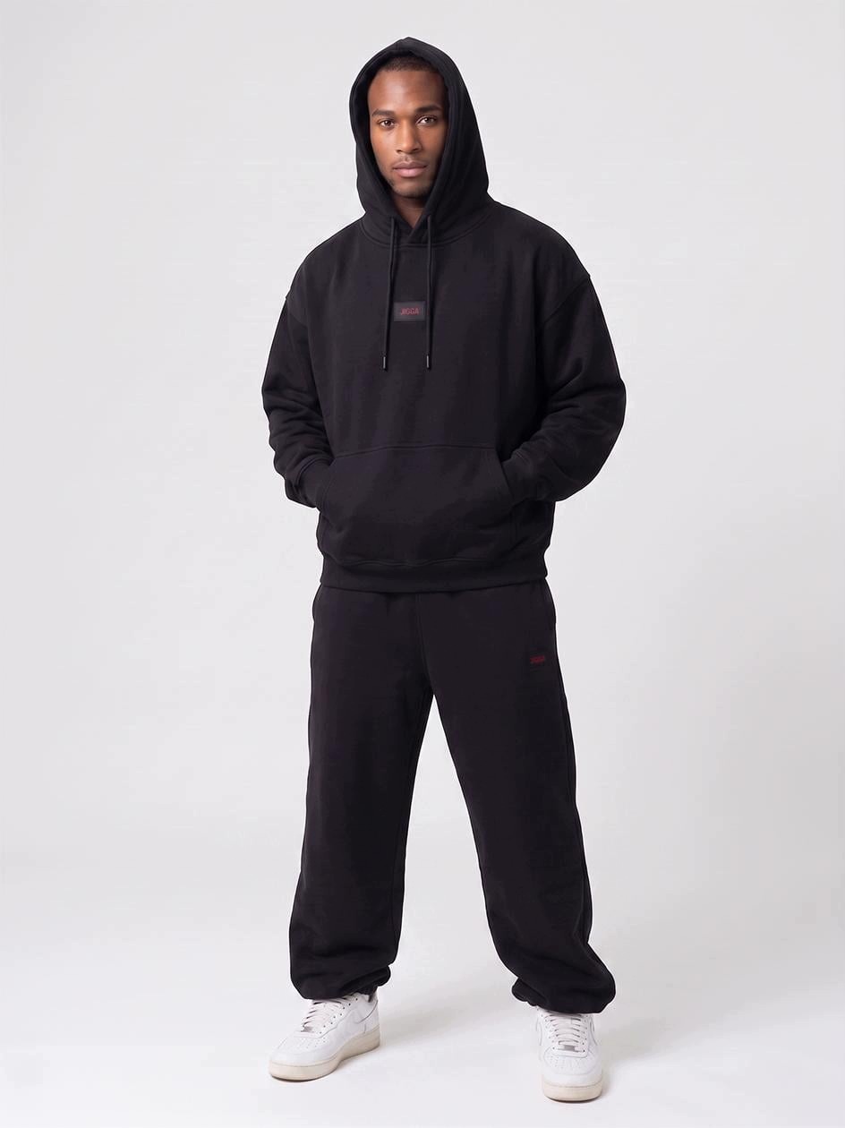 Tepláková Souprava Bavlněné Pohodlné Tepláky Černá Jigga Wear Badge M