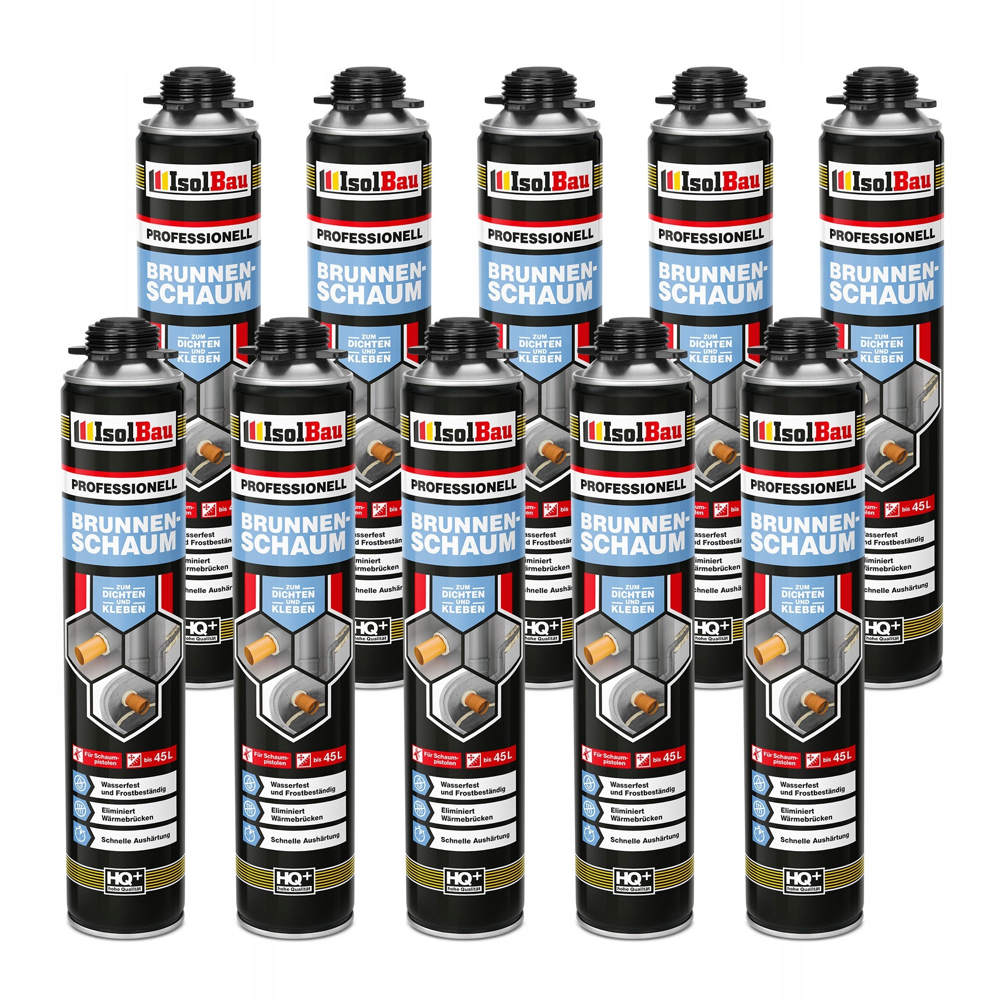 Montážní pěna Pistole 10 x 750 ml Vodotěsné voděodolné pěnové lepidlo