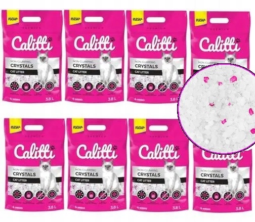 Calitti Crystals żwirek silikonowy 8x3,8L Zestaw dla kota