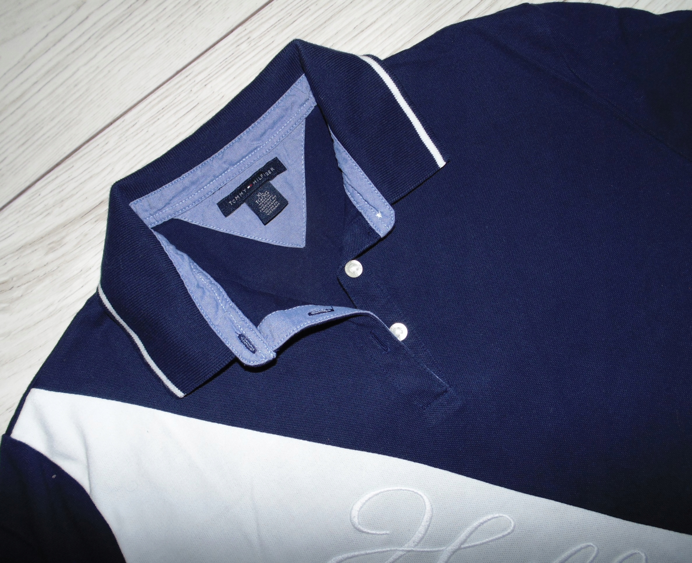 TOMMY HILFIGER KOSZULKA POLO r. XL Wzór dominujący logo