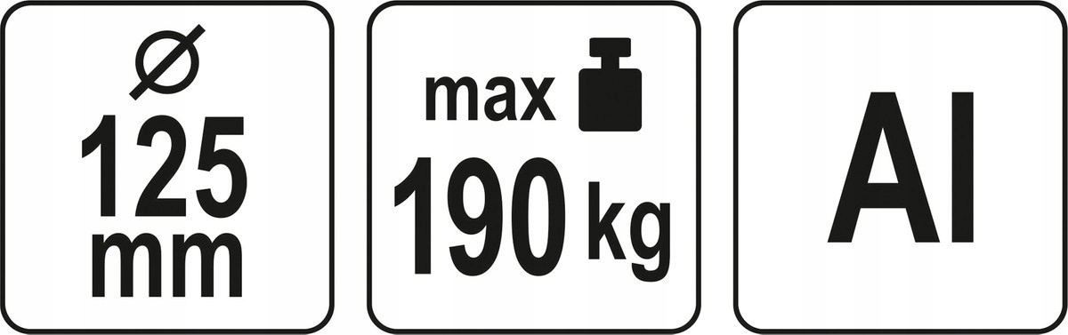 UCHWYT PRZYSSAWKA DO SZYB BLACH PŁYT 3x125MM 190KG Waga produktu z opakowaniem jednostkowym 1.4 kg