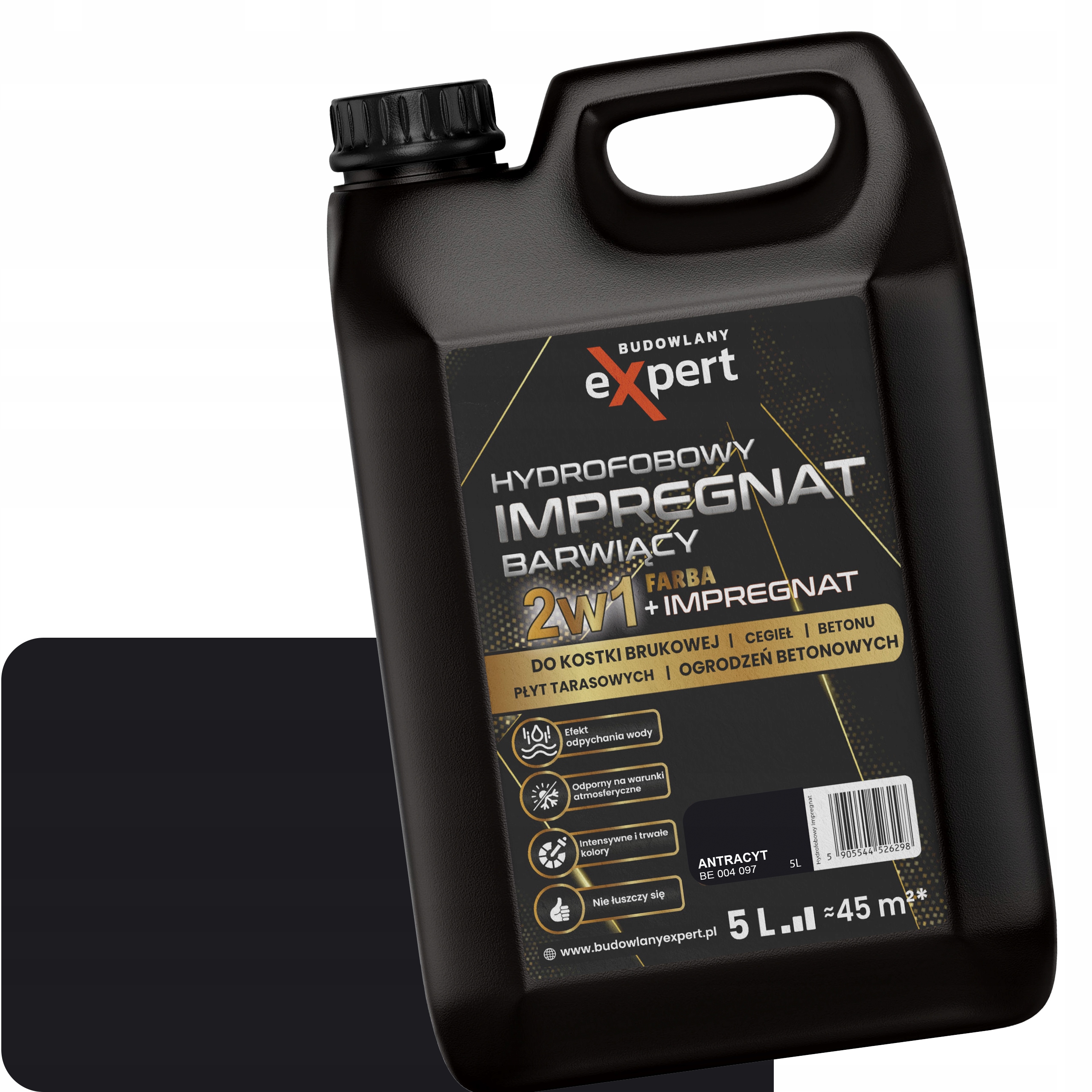 Impregnat Hydrofobowy Barwiący Farba Kostka Brukowa i Beton 5L Antracyt