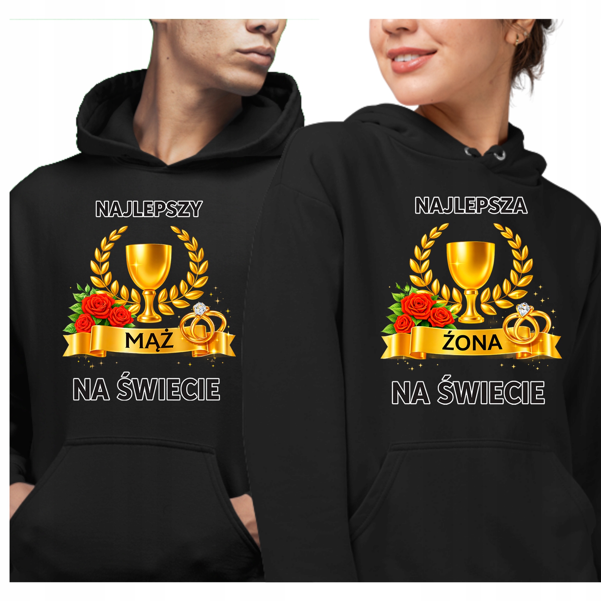 Mikiny pro páry Nejlepší manžel Manželka Sada dvou mikin Dárek Valentýna L