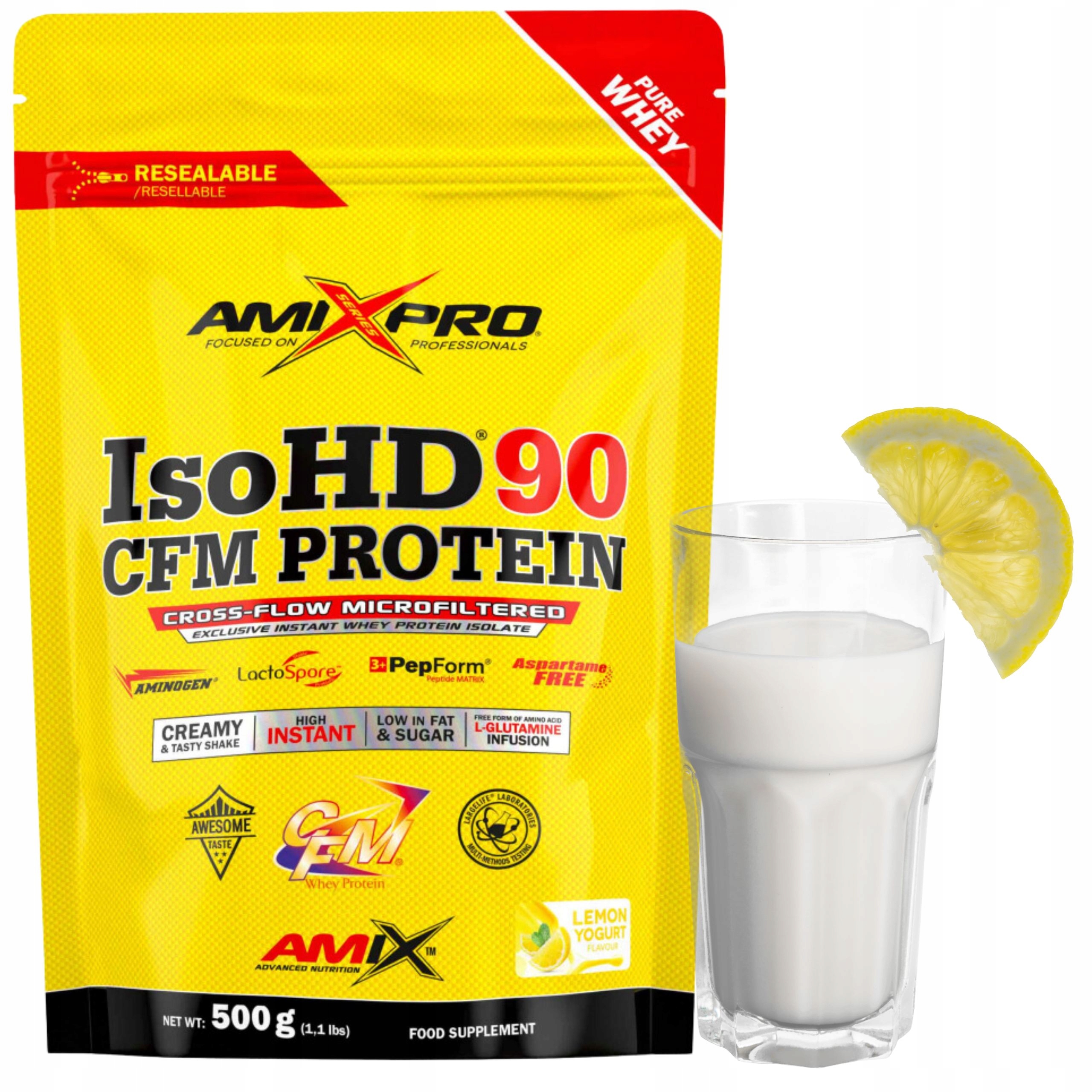 Proteinový výživný koktejl Proteinový izolát IsoHD Jogurt Citron Low carb Keto