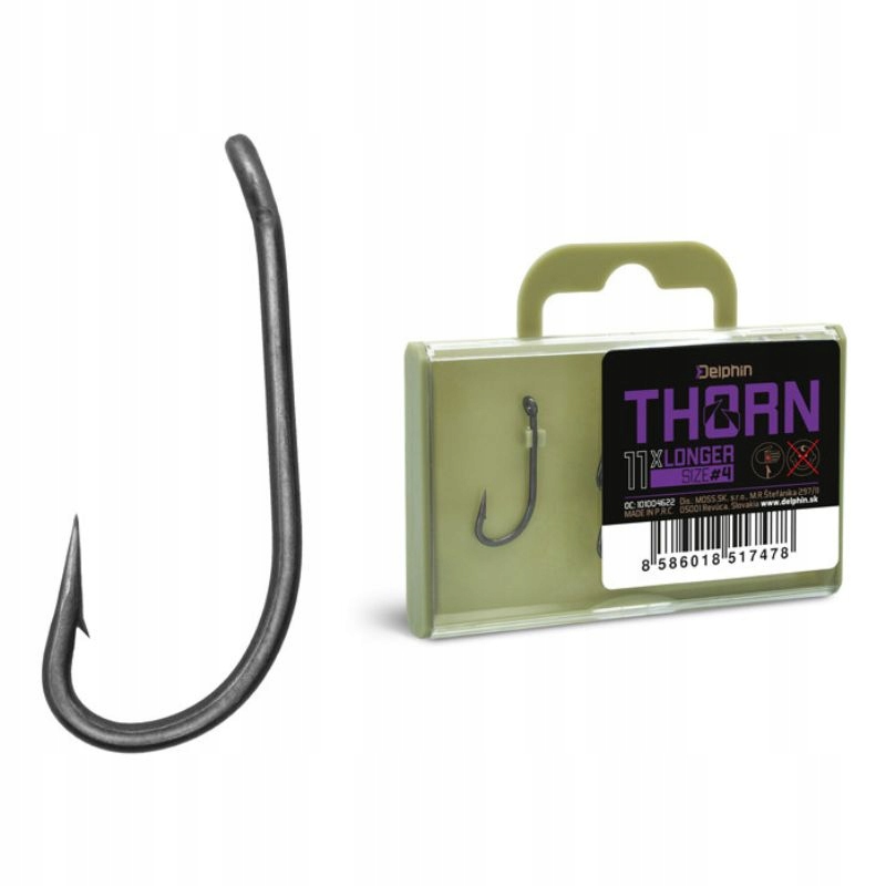 Delphin Haki karpiowe Thorn Longer Long Shank rozmiar 8 11 sztuk