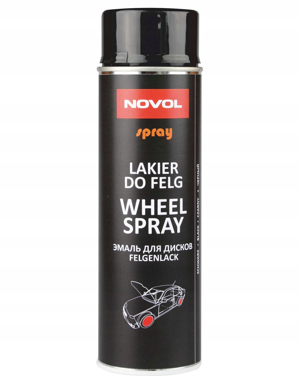 

Novol Wheel lakier do felg spray Czarny Poł 500 ml
