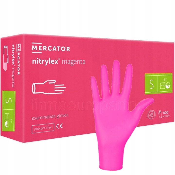 

Rękawice Rękawiczki Nitrylowe a'100 róż|magenta S'