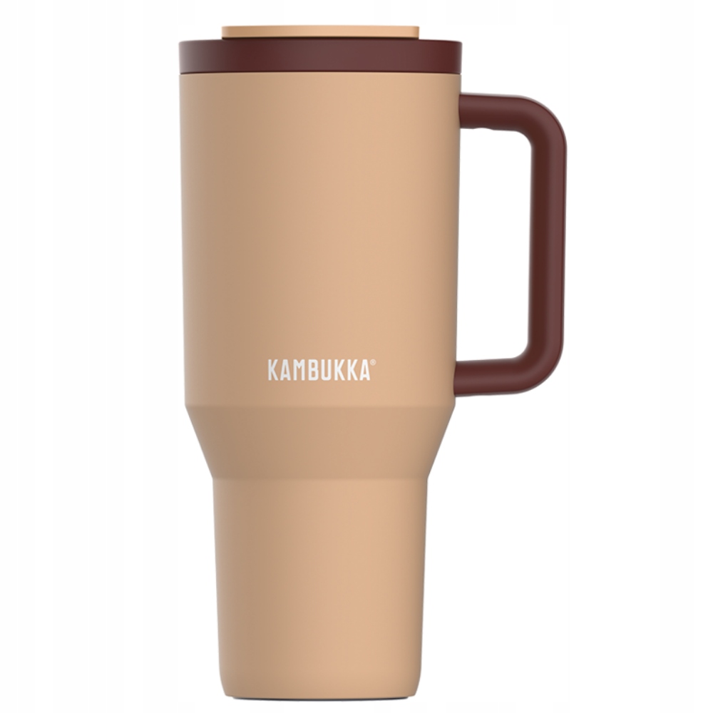 Kubek termiczny Kambukka Rio 950 ml – beżowy, Bpa Free, termos ze słomką