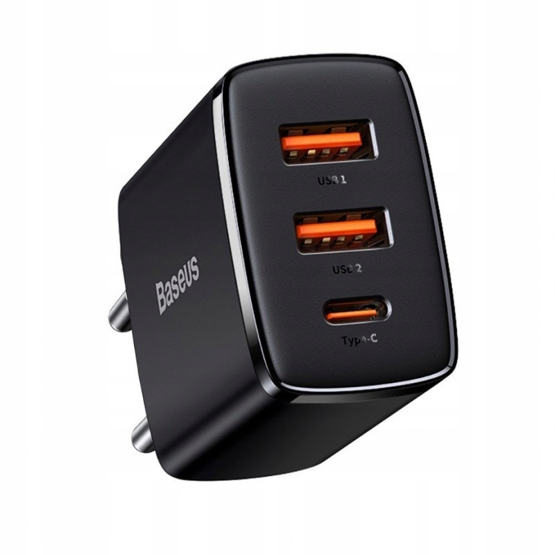 Ładowarka sieciowa Baseus Compact Quick Charger, 2xUSB, Usb-c, Pd, 3A, 30W