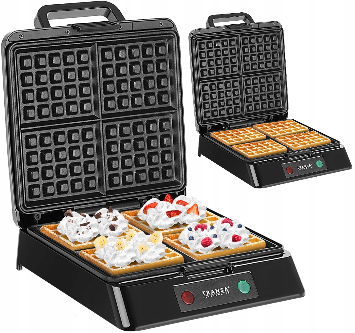 

Mocna Gofrownica 4 chrupiące Gofry 1500W
