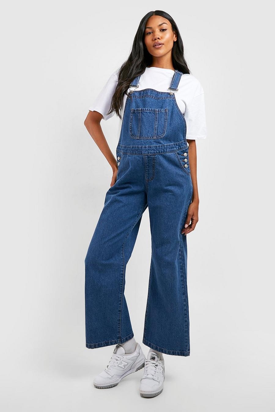 1G0B37 A02 BOOHOO MATERNITY NIEBIESKIE JEANSOWE OGRODNICZKI S Odcień granatowy