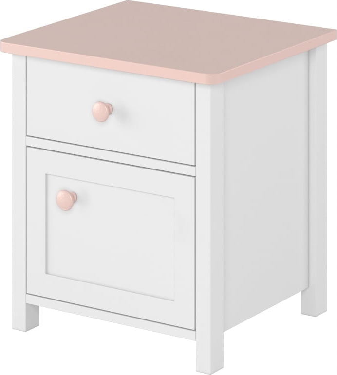 SZAFKA NOCNA MŁODZIEŻOWA Lenart Luna Biała Róż 45x51x42 cm z Szufladą