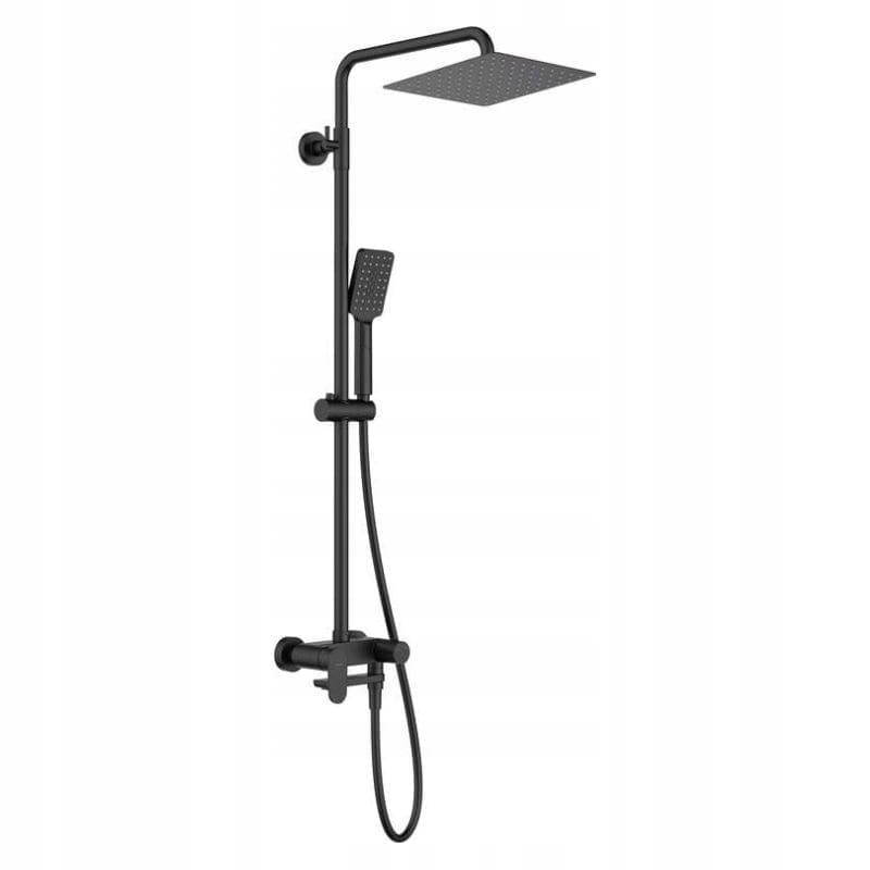 Deante Dažďová sprcha Alpinia čierna s vaňovou batériou pohyblivý výtok