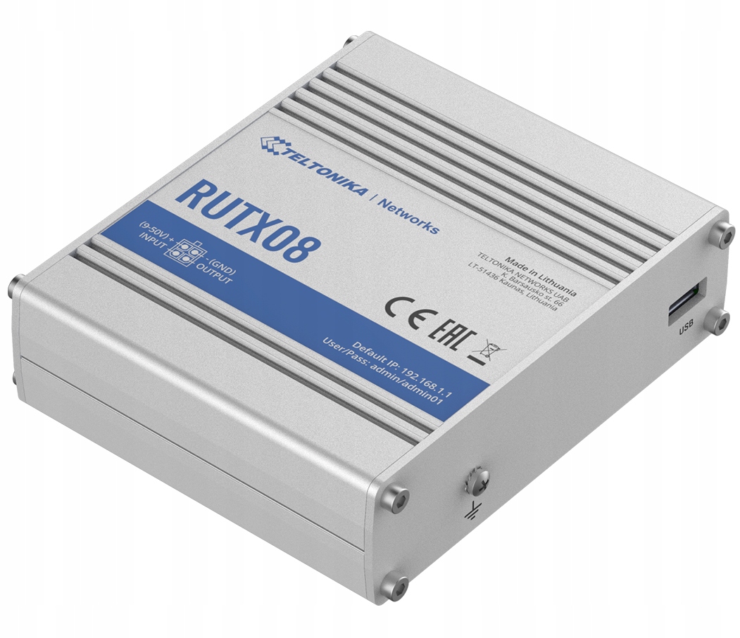 Przemysłowy router RUTX08 Bez Wi-Fi Mb/s 10/100/1000 Mb/s Porty Ethernet La