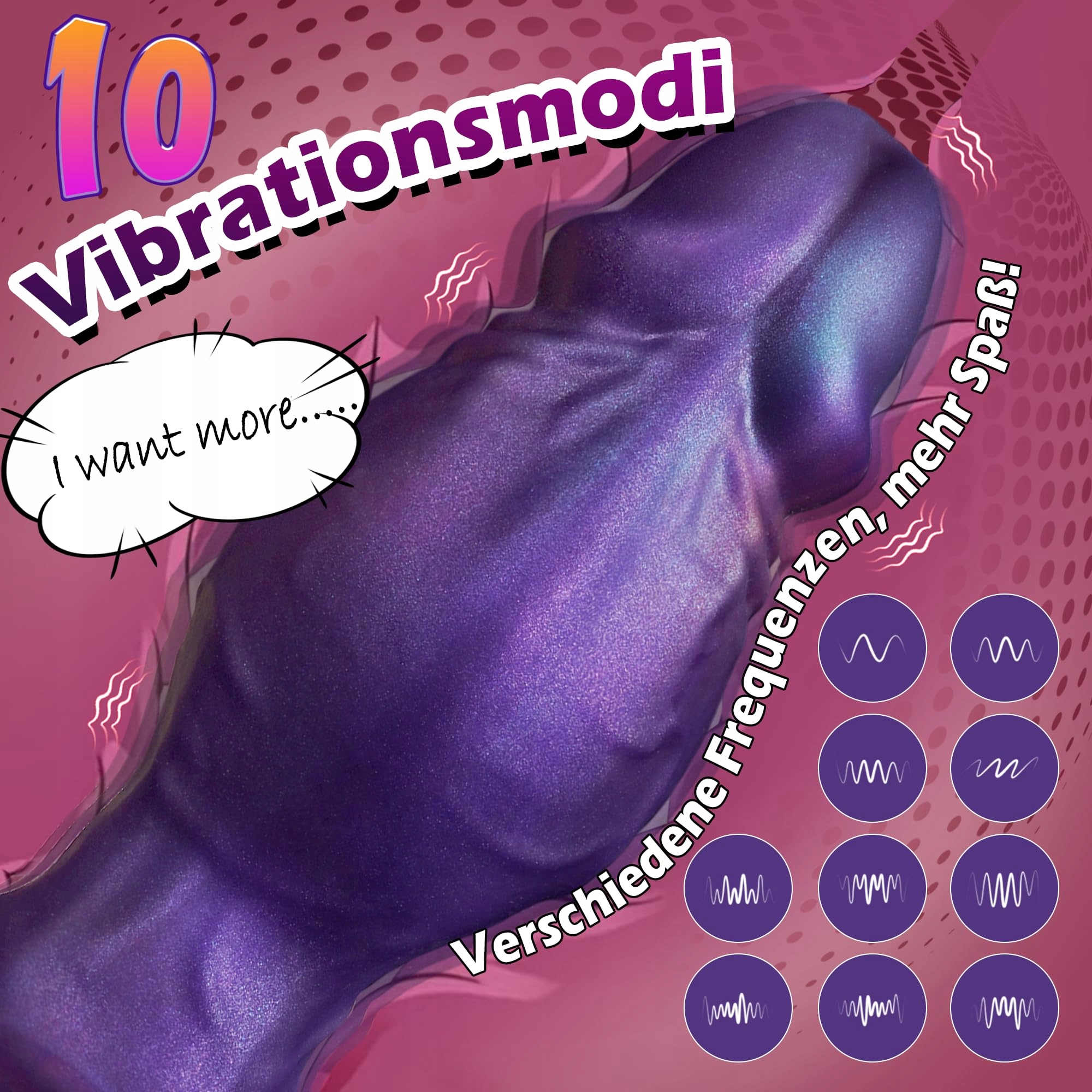 MONSTER Wibrator Analny Dla Mężczyzn, 10 Trybów, Silikonowy — miniatura 2