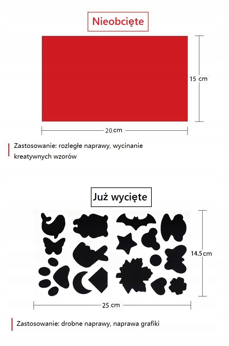 Łata do Naprawy Kurtek Puchowych SAMOPRZYLEPNA 7 ŁATKI na Spodnie Wzór inny