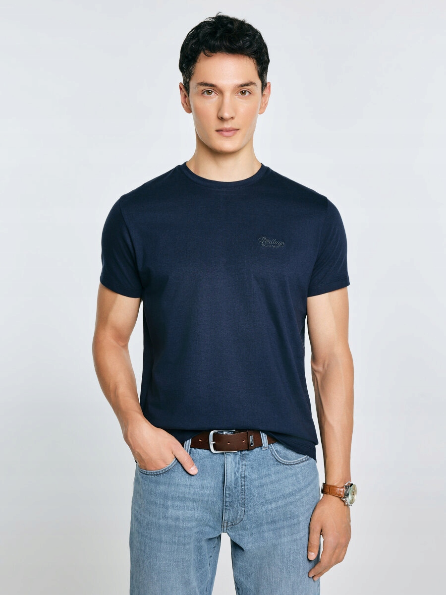 Big Star Tričko s s potiskem na hrudi, tmavě modré, velikost XXL, velikost 403