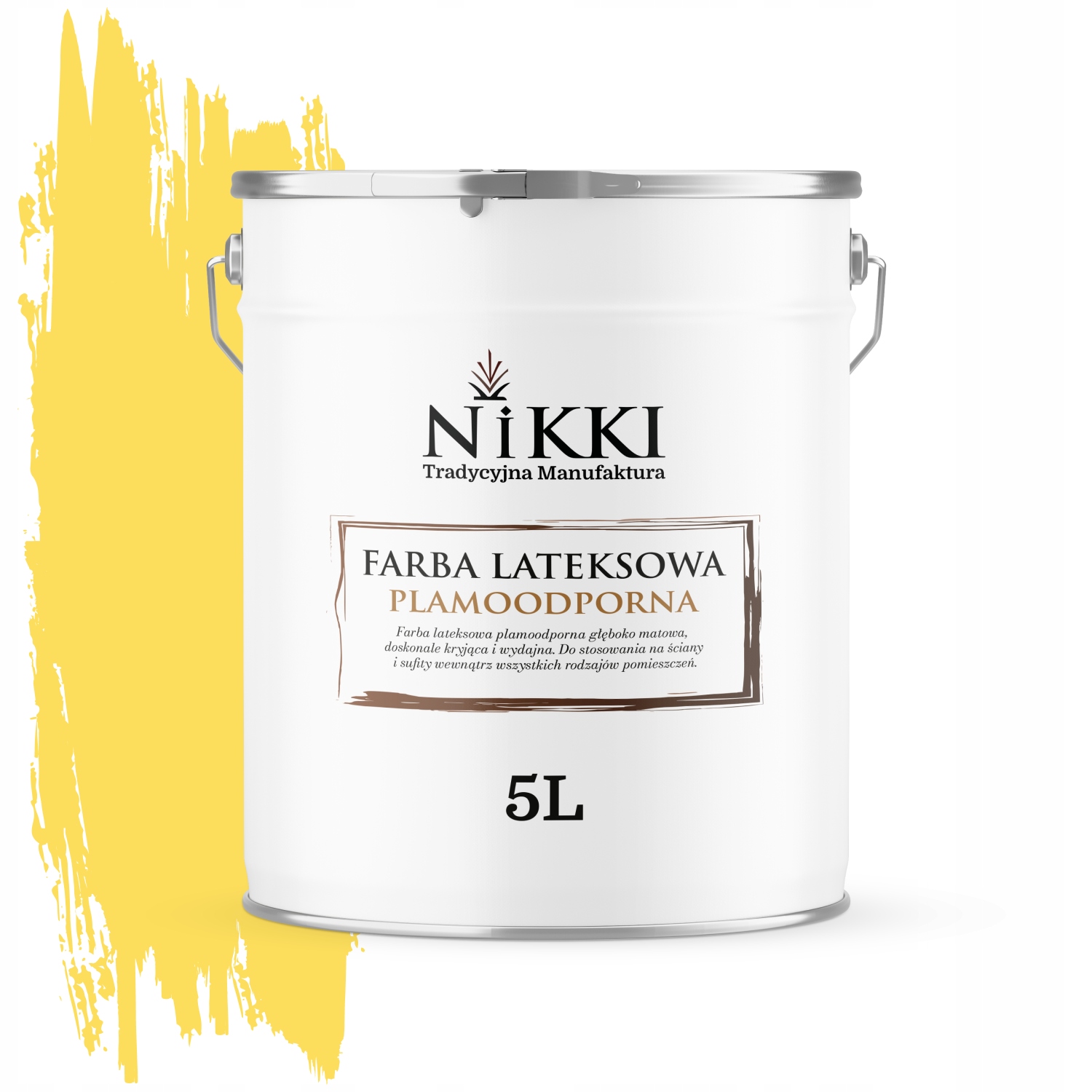 Latexová Farba Odolná Voči Škvrnám Žltá Farba H6872 5L Hlboký Mat Na Steny