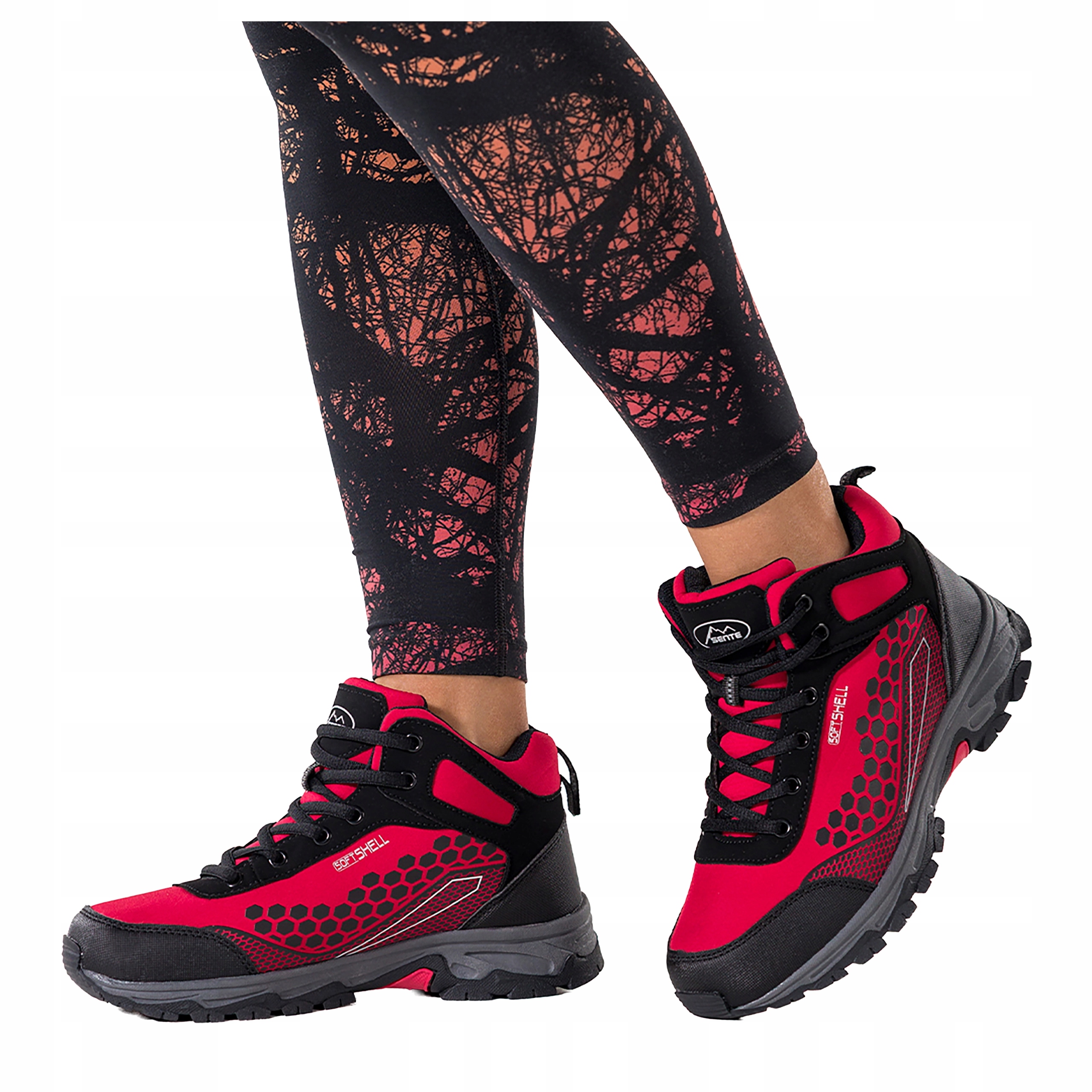 Trekové Boty Červené Dámské Softshell Vysoké Šněrovací Pohodlné r 36