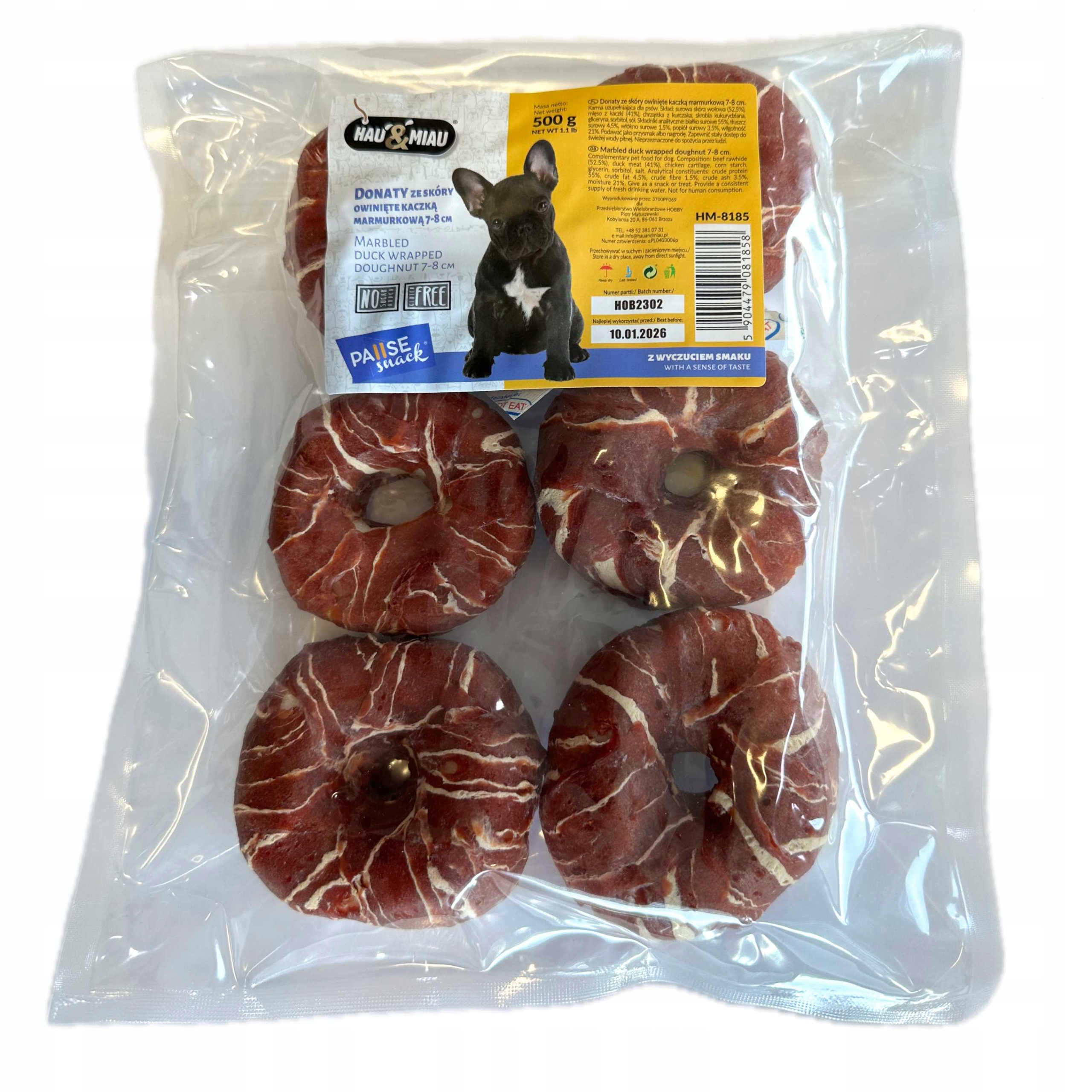 PRZYSMAKI DLA PSA DONATY Z KACZKĄ 7-8CM HAU MIAU