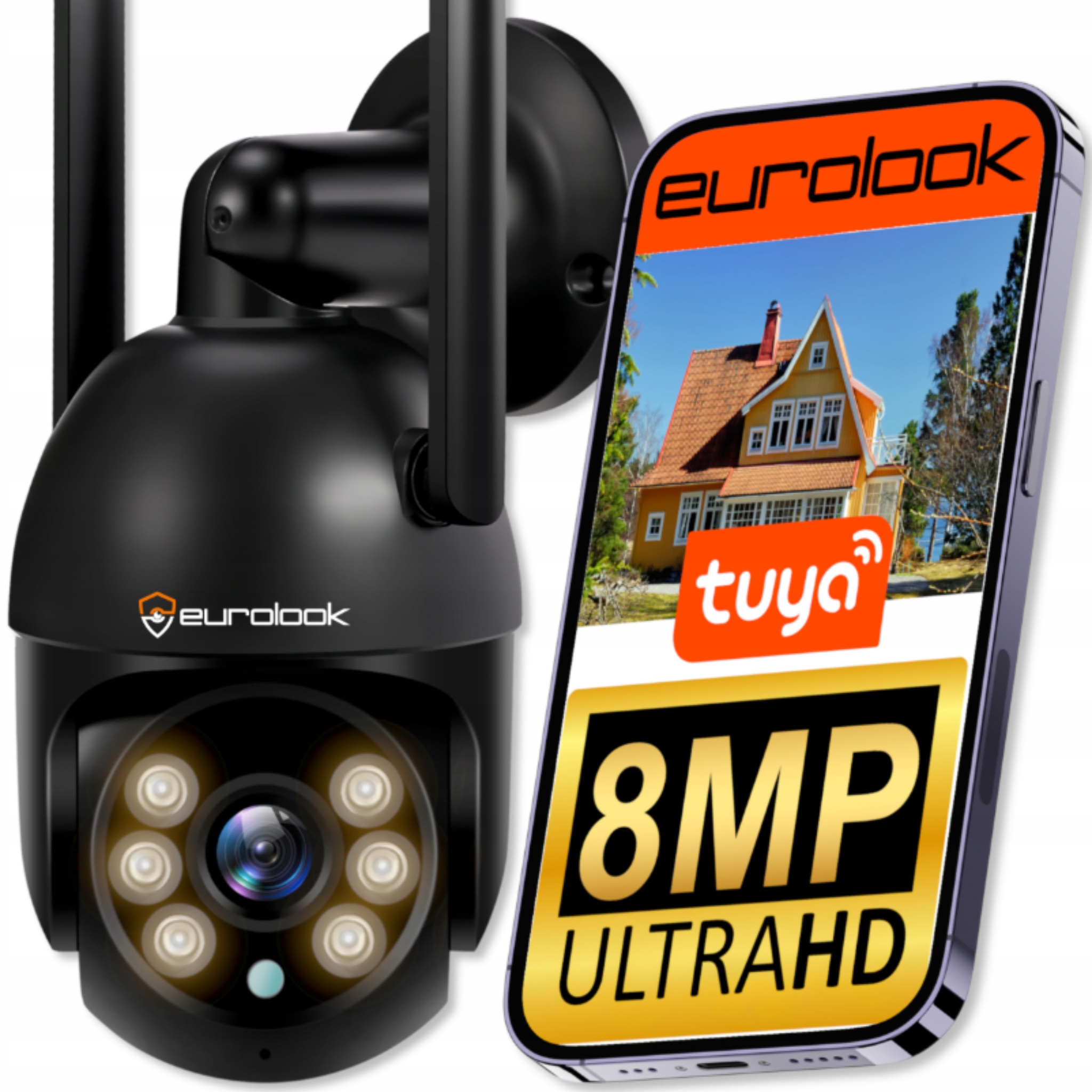Ip WiFi kamera Tuya Smart Venkovní otočná Audio 8MPX Ultra Hd 8MP 4K